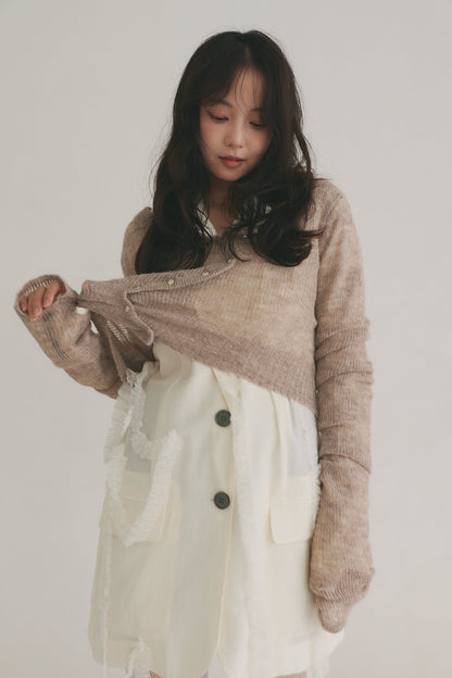 wave design sheer knit