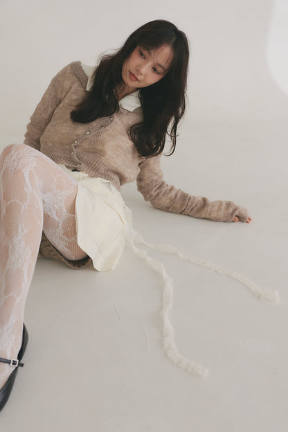 wave design sheer knit