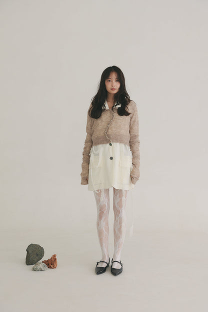 wave design sheer knit