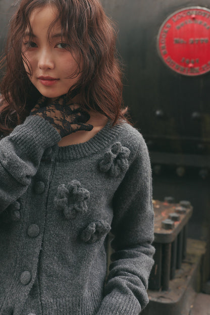 bloom flower cardigan［9月上旬から中旬お届け］