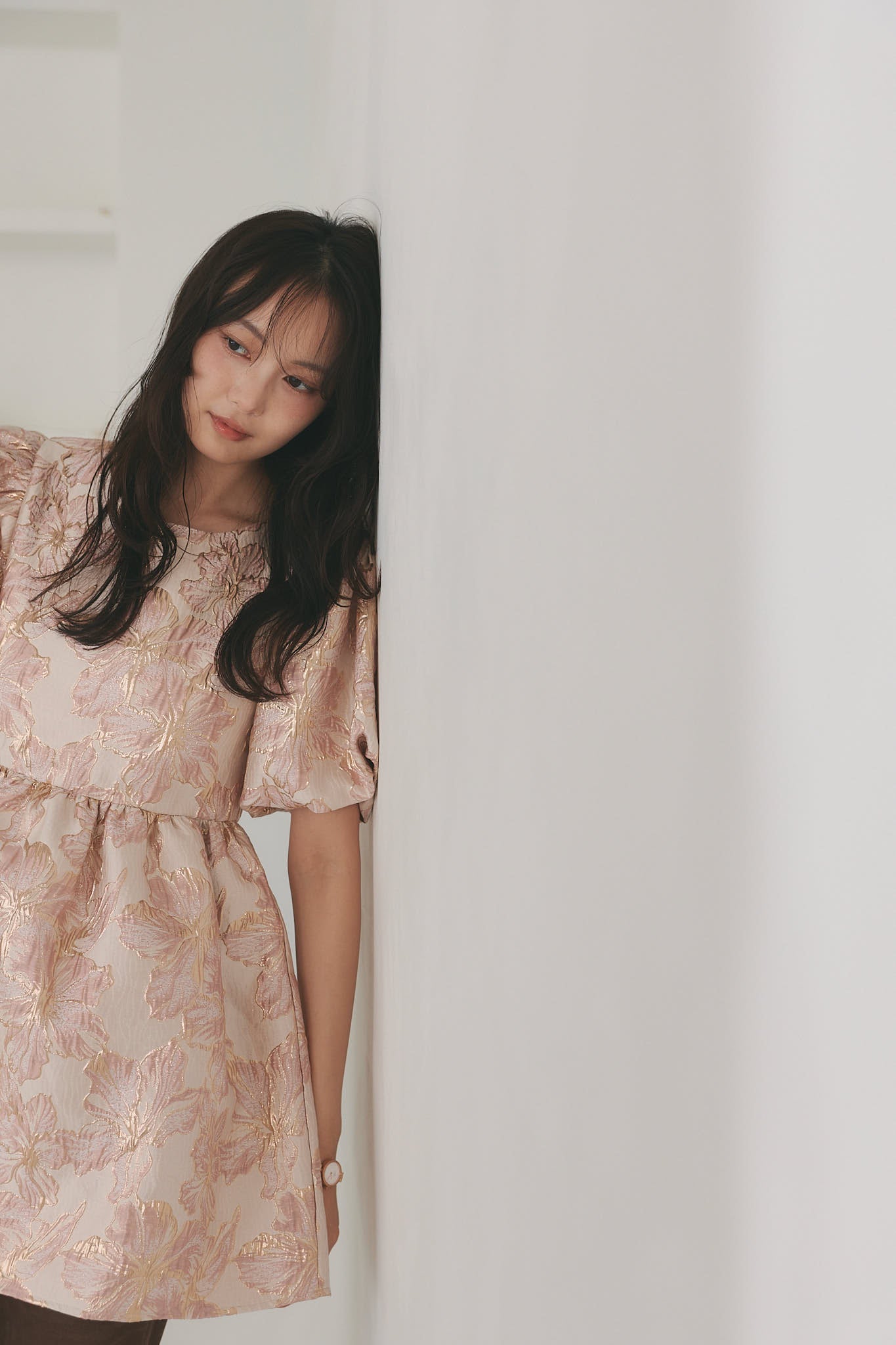 jacquard puffy peplum tops