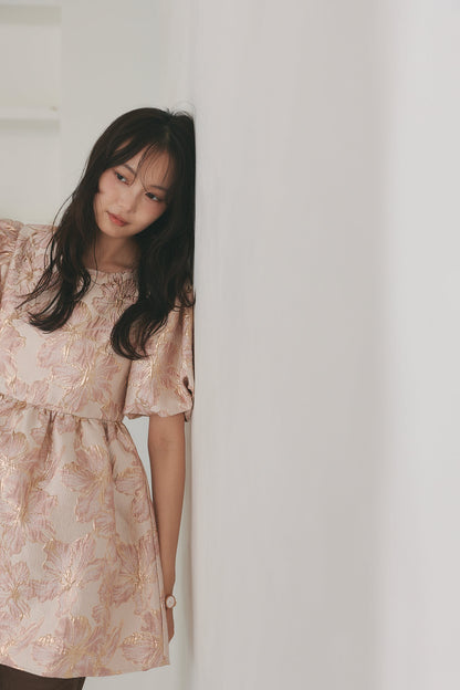 jacquard puffy peplum tops