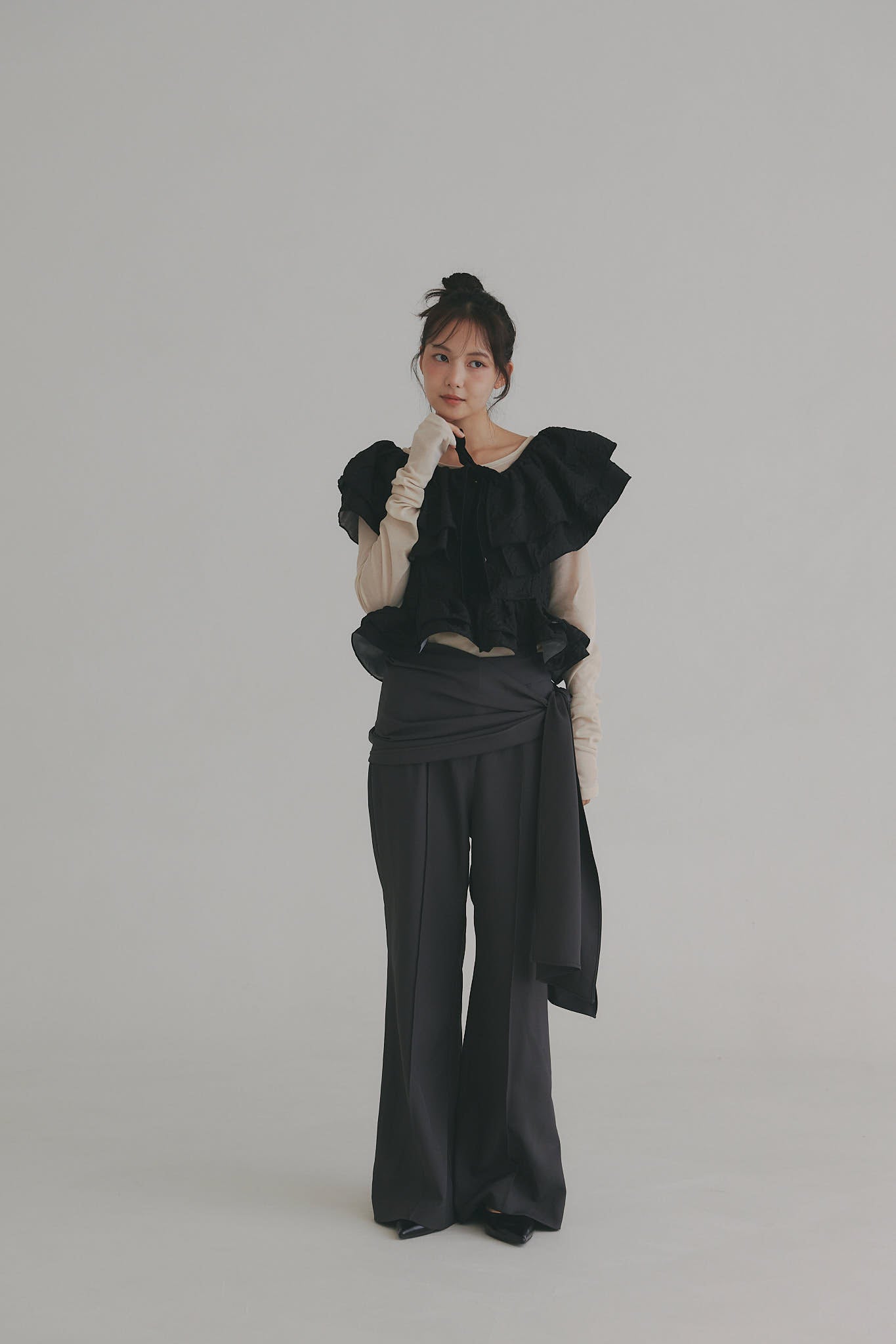 jacquard layered tops