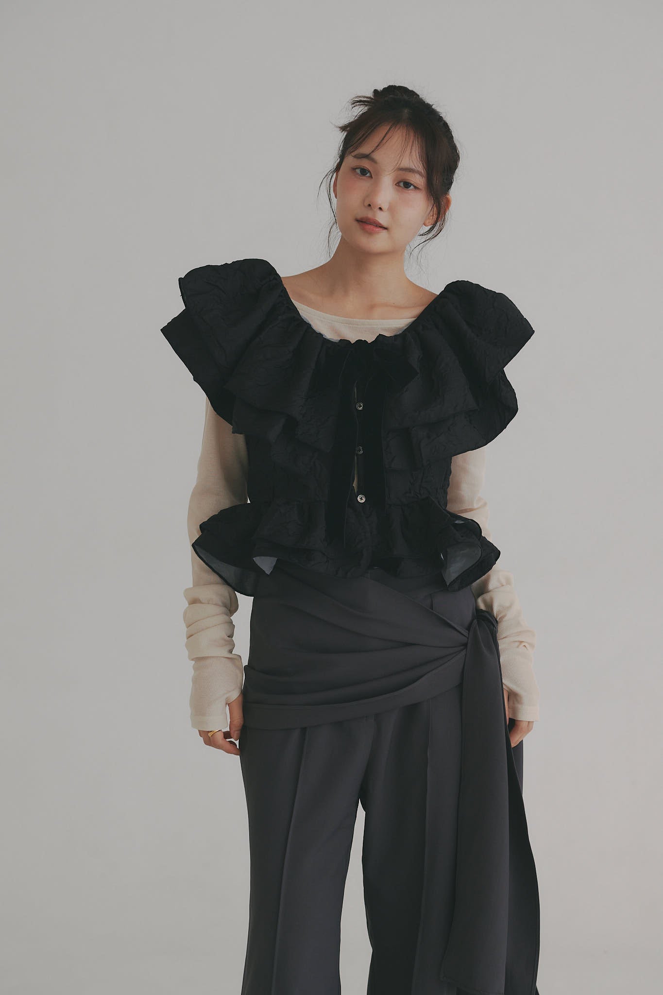 jacquard layered tops