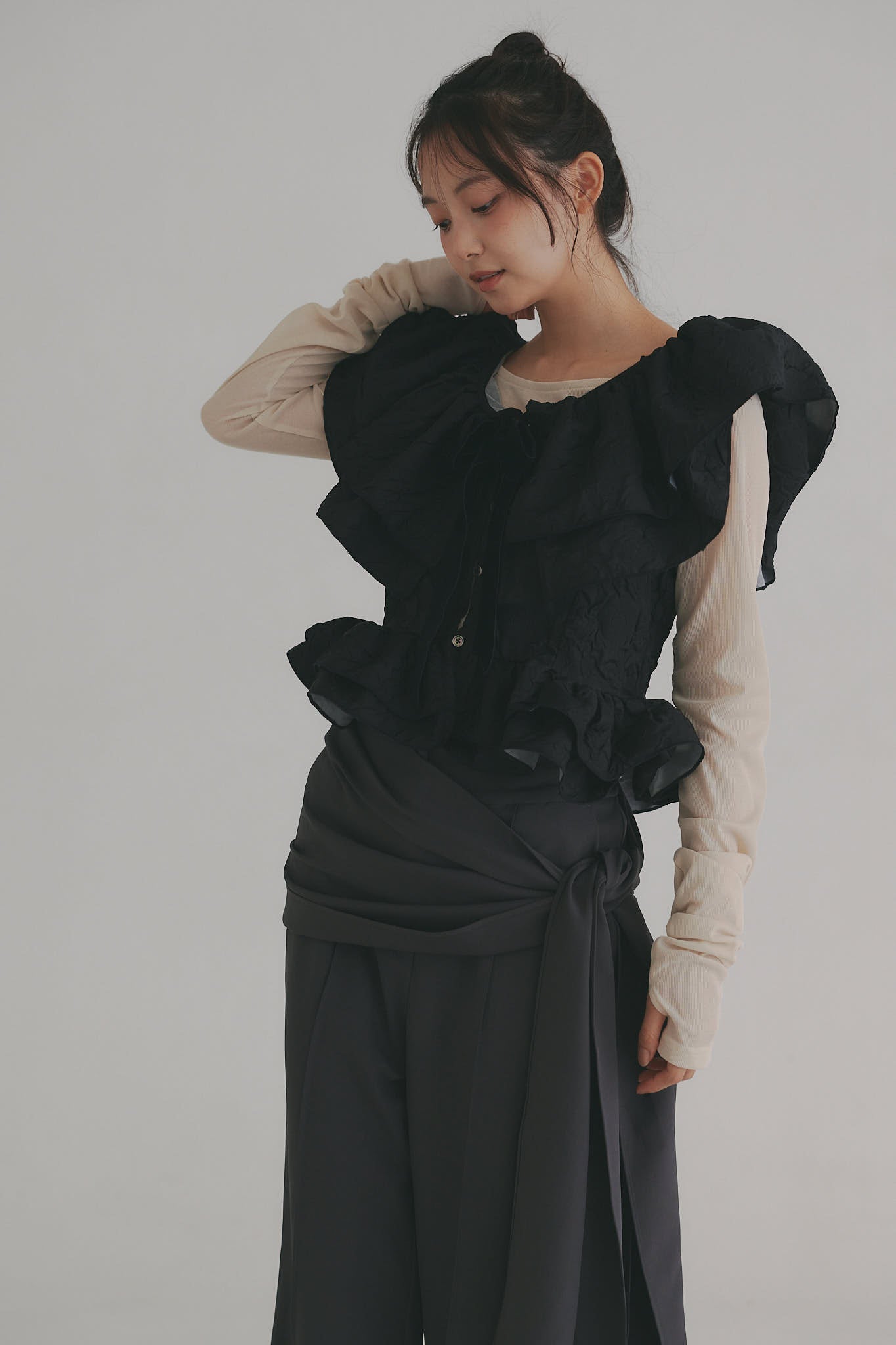 jacquard layered tops