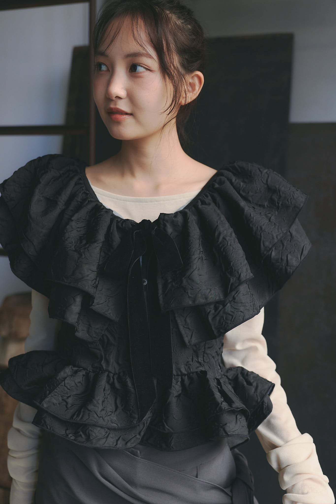 jacquard layered tops