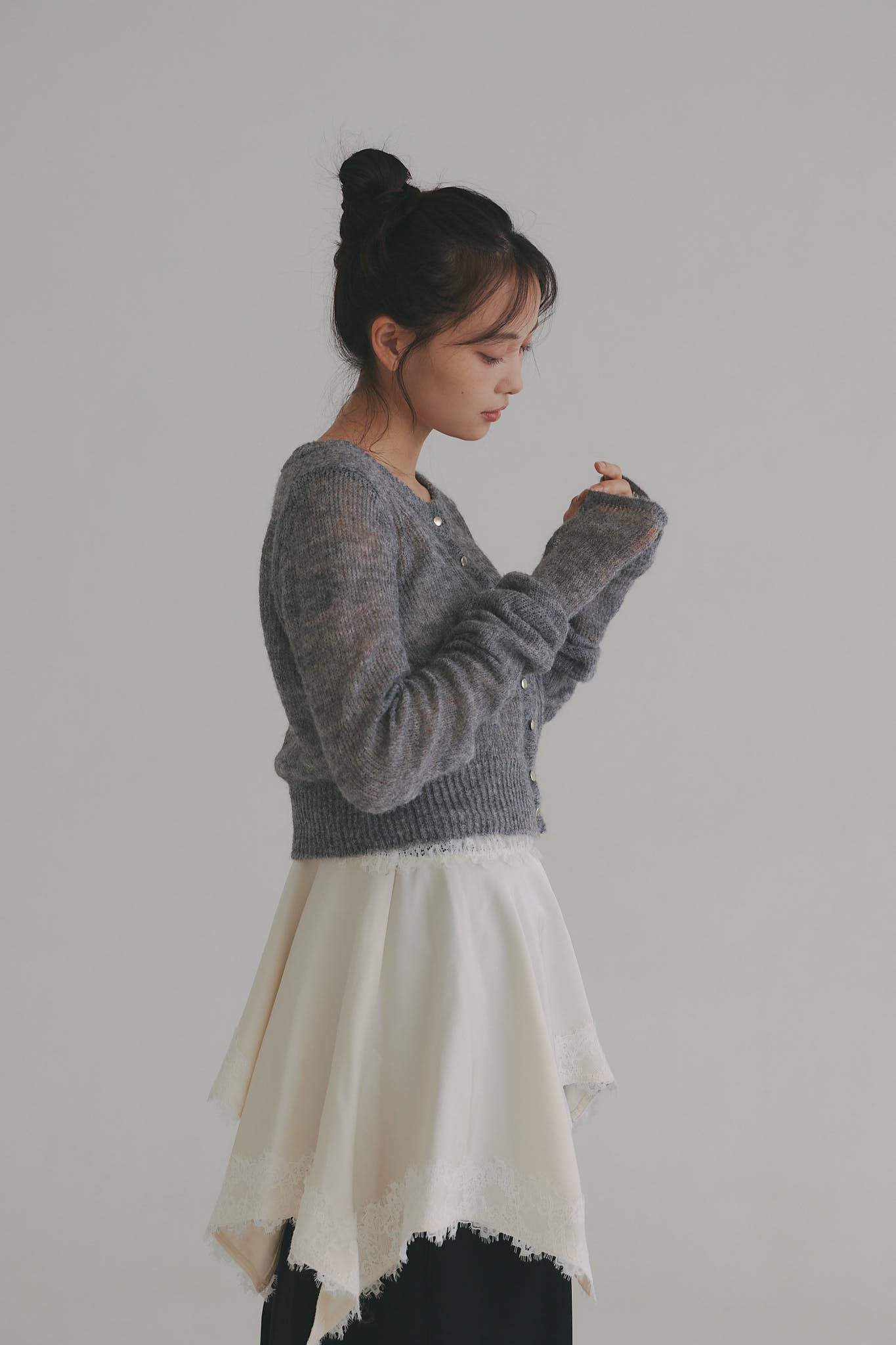 wave design sheer knit