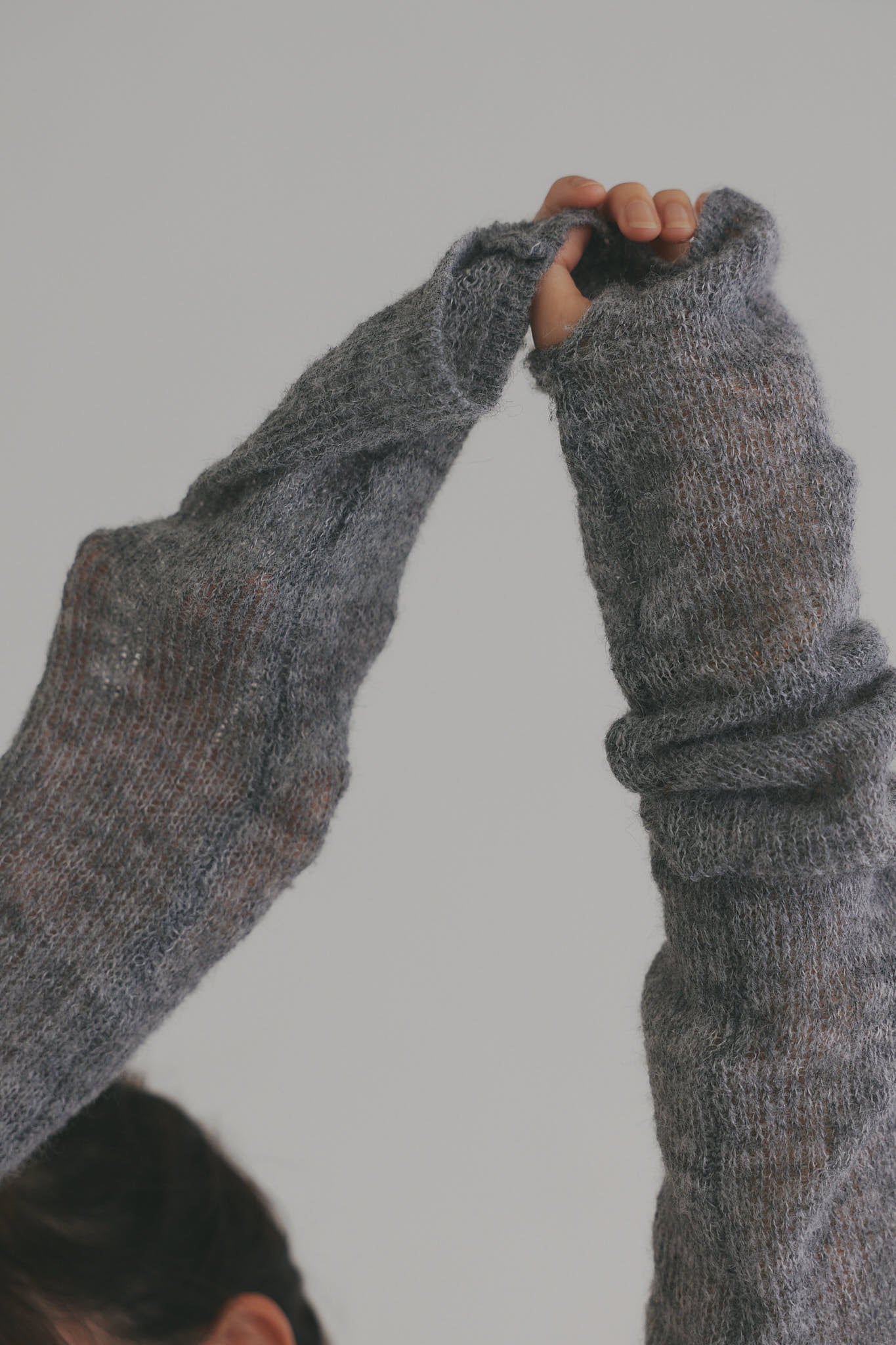 wave design sheer knit