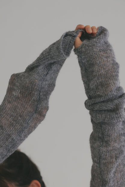wave design sheer knit