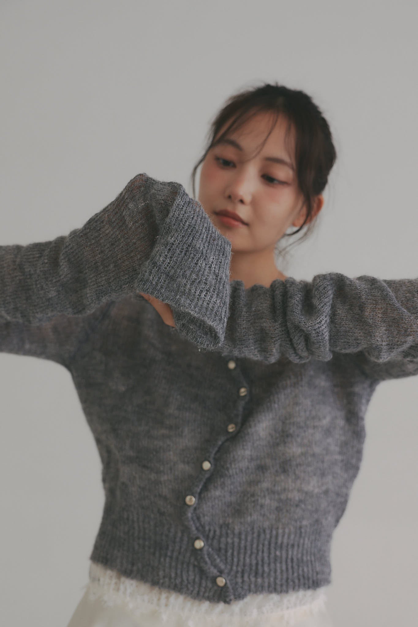 wave design sheer knit