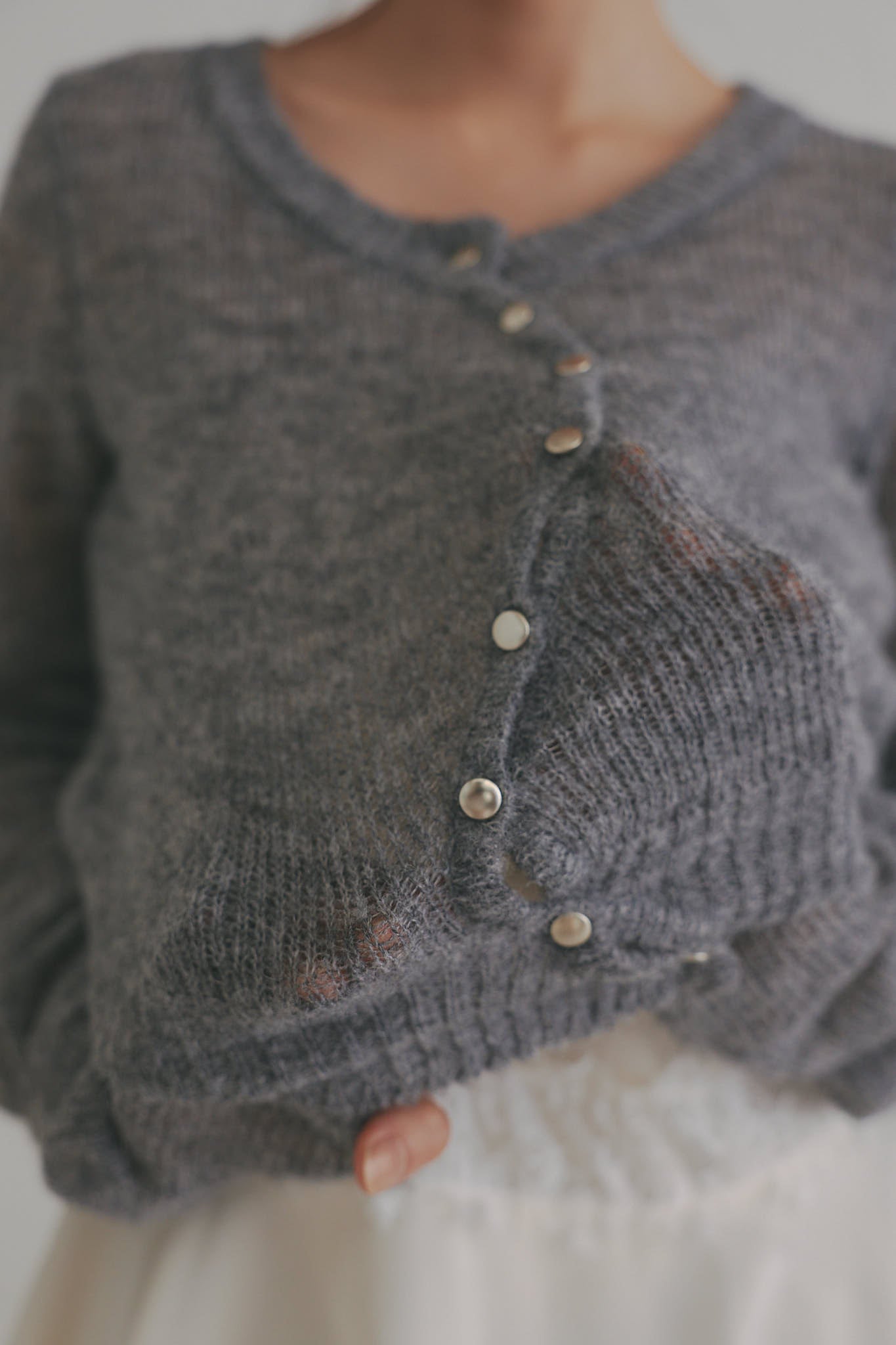 wave design sheer knit