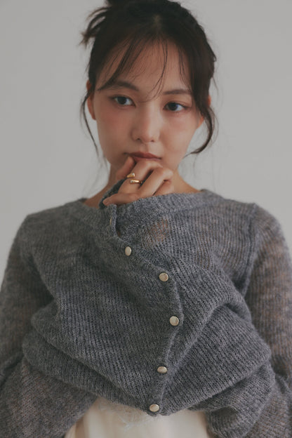 wave design sheer knit