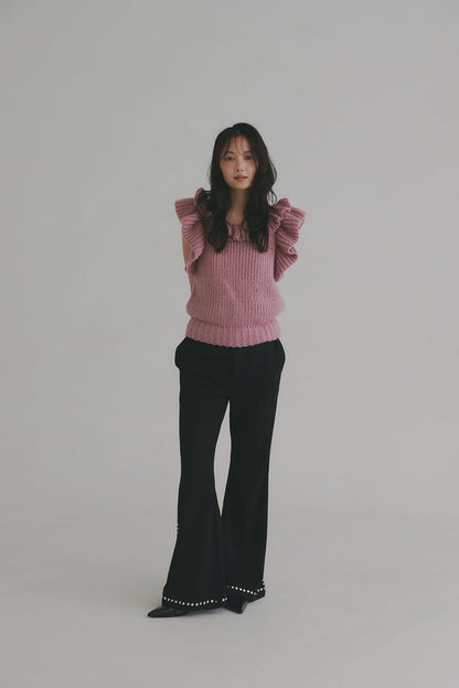 frill neck petal knit