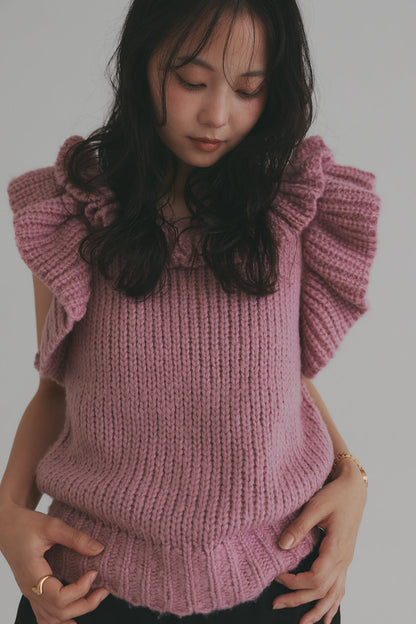 frill neck petal knit