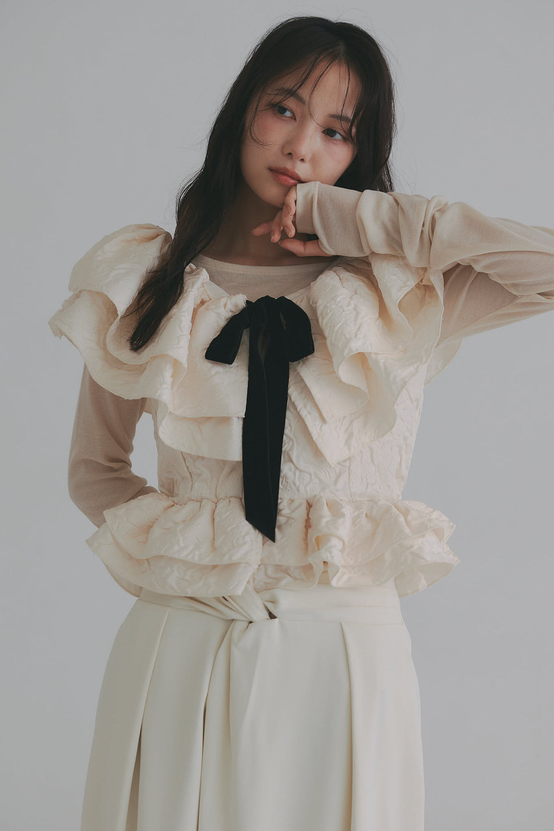 jacquard layered tops