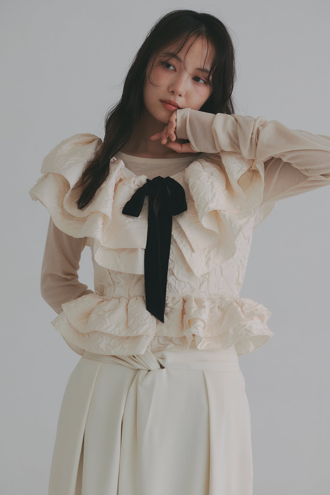 jacquard layered tops