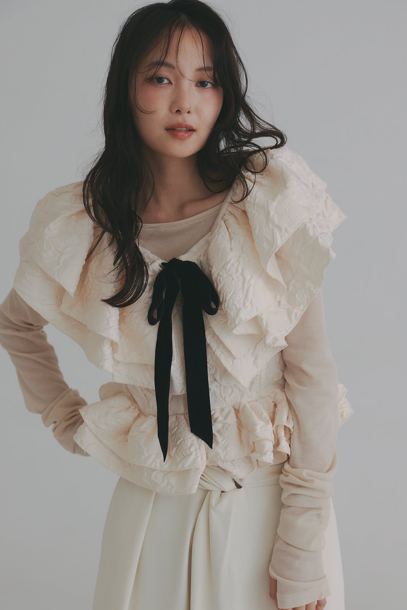 jacquard layered tops