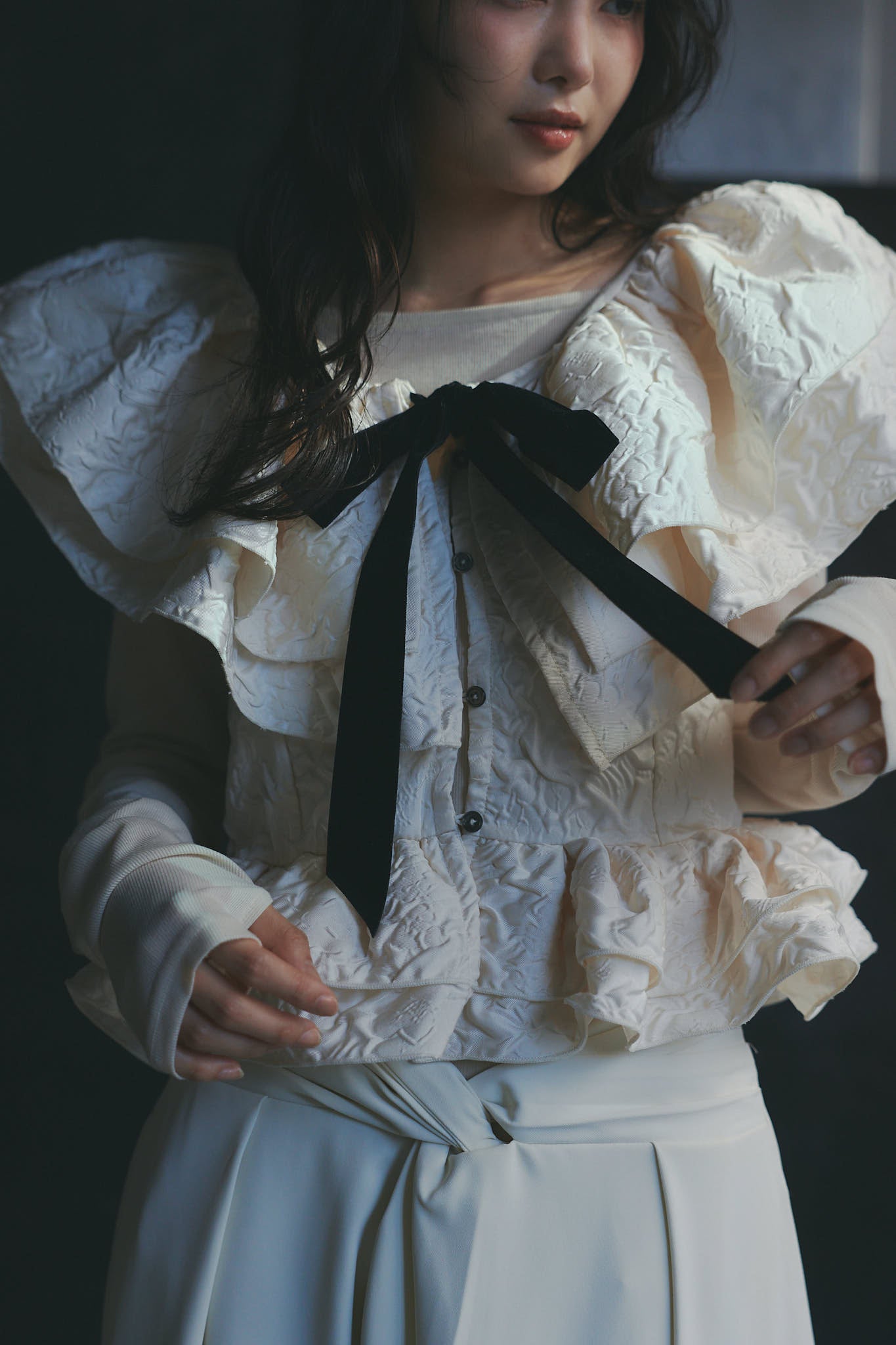 jacquard layered tops