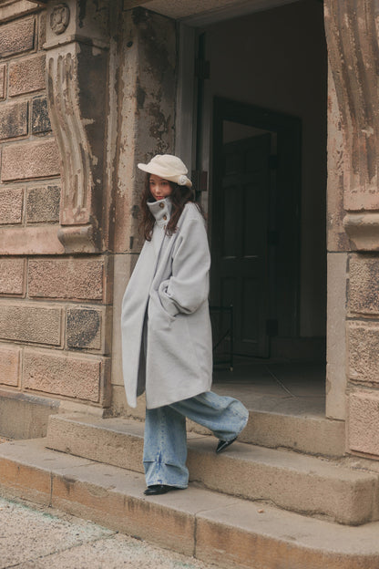 wrap collar medium coat［11月上旬お届け］