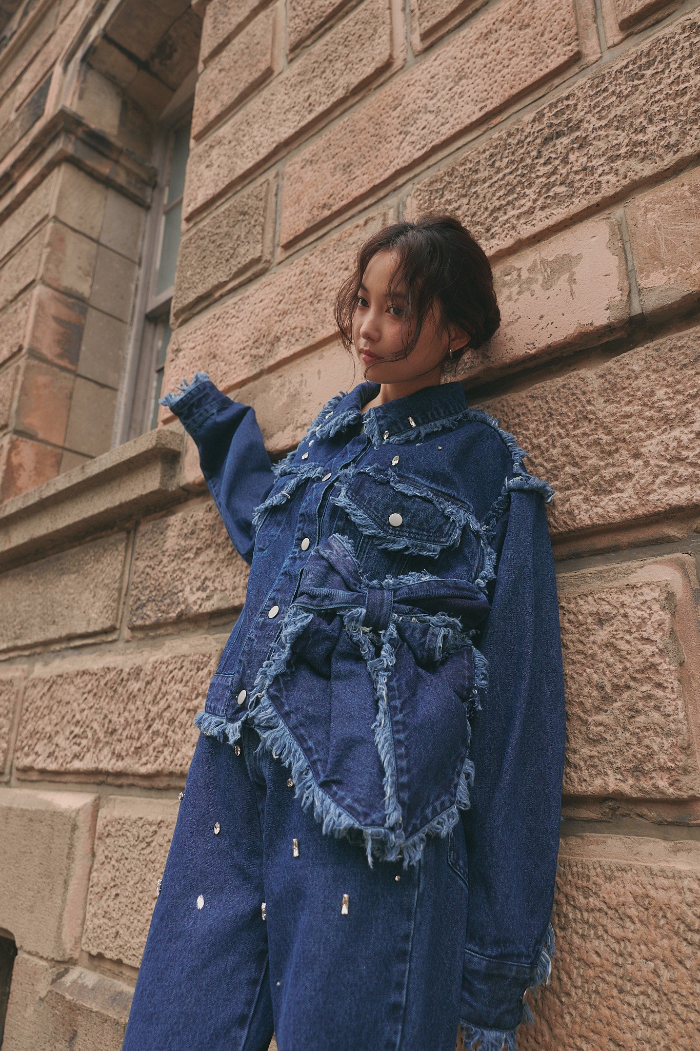 ribbon design denim jacket ［9月中旬お届け］