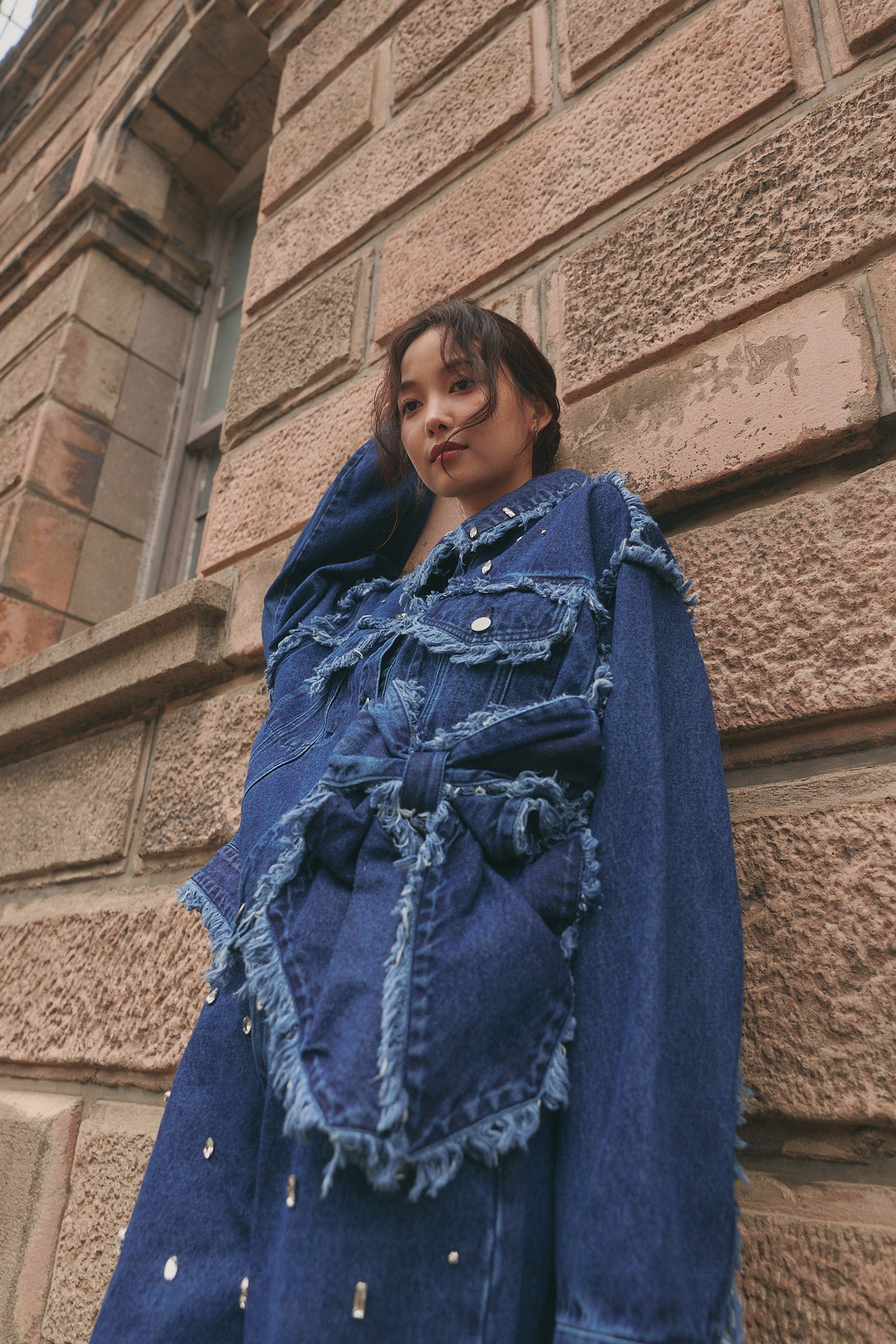 ribbon design denim jacket ［9月中旬お届け］