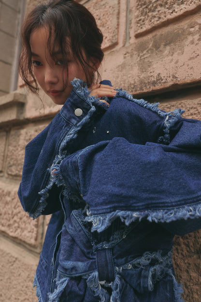 ribbon design denim jacket ［9月中旬お届け］