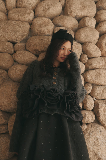 corsage knit cardigan［9月中旬お届け］