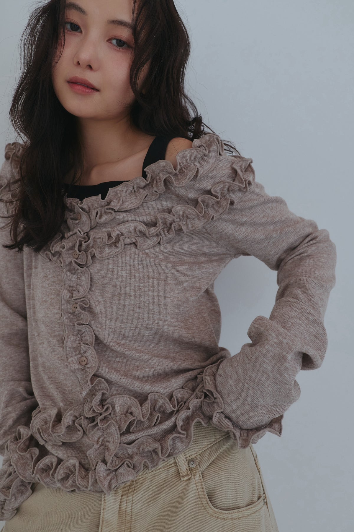 bicolor layered rib knit
