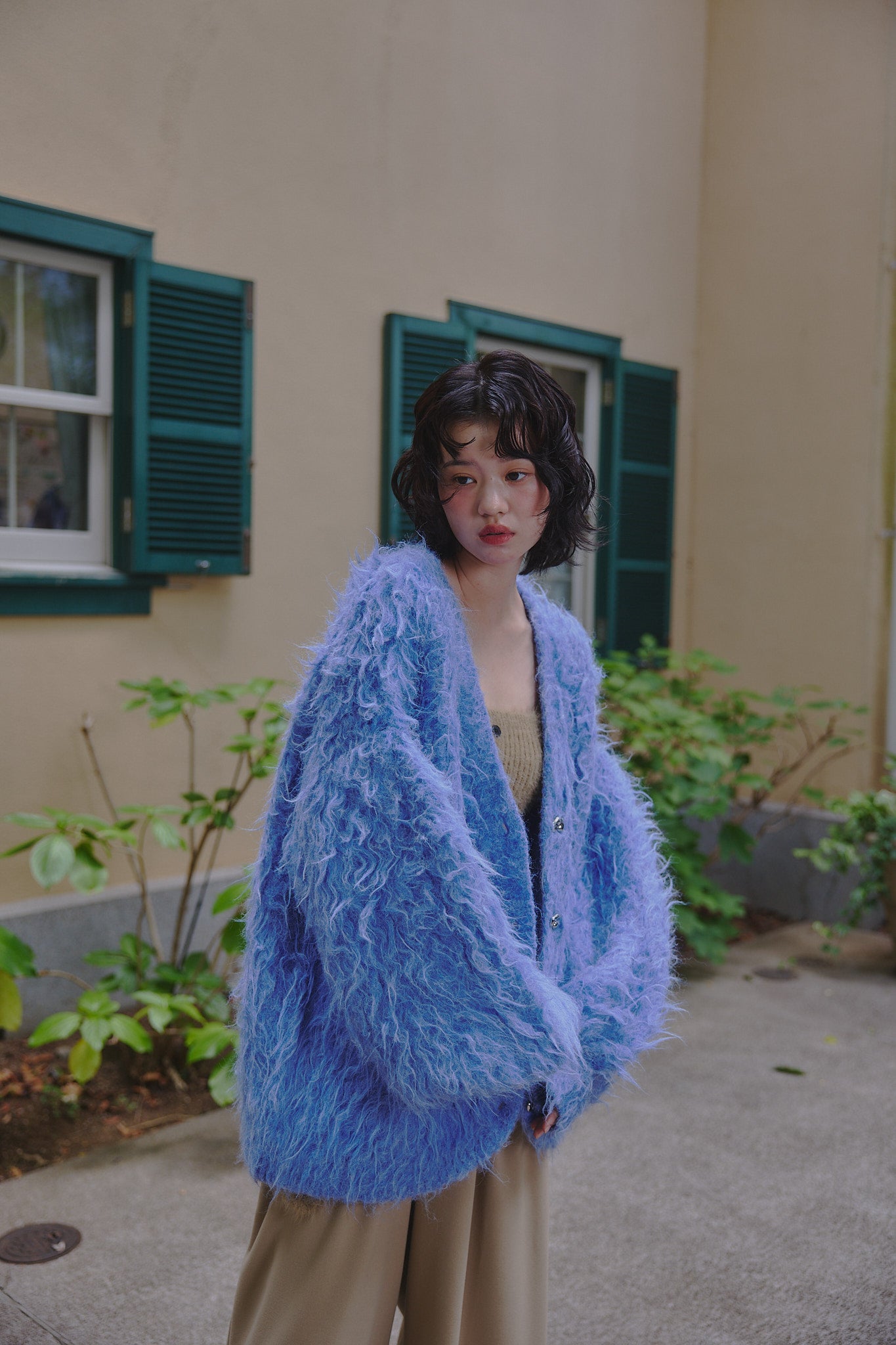 unique button knit cardigan