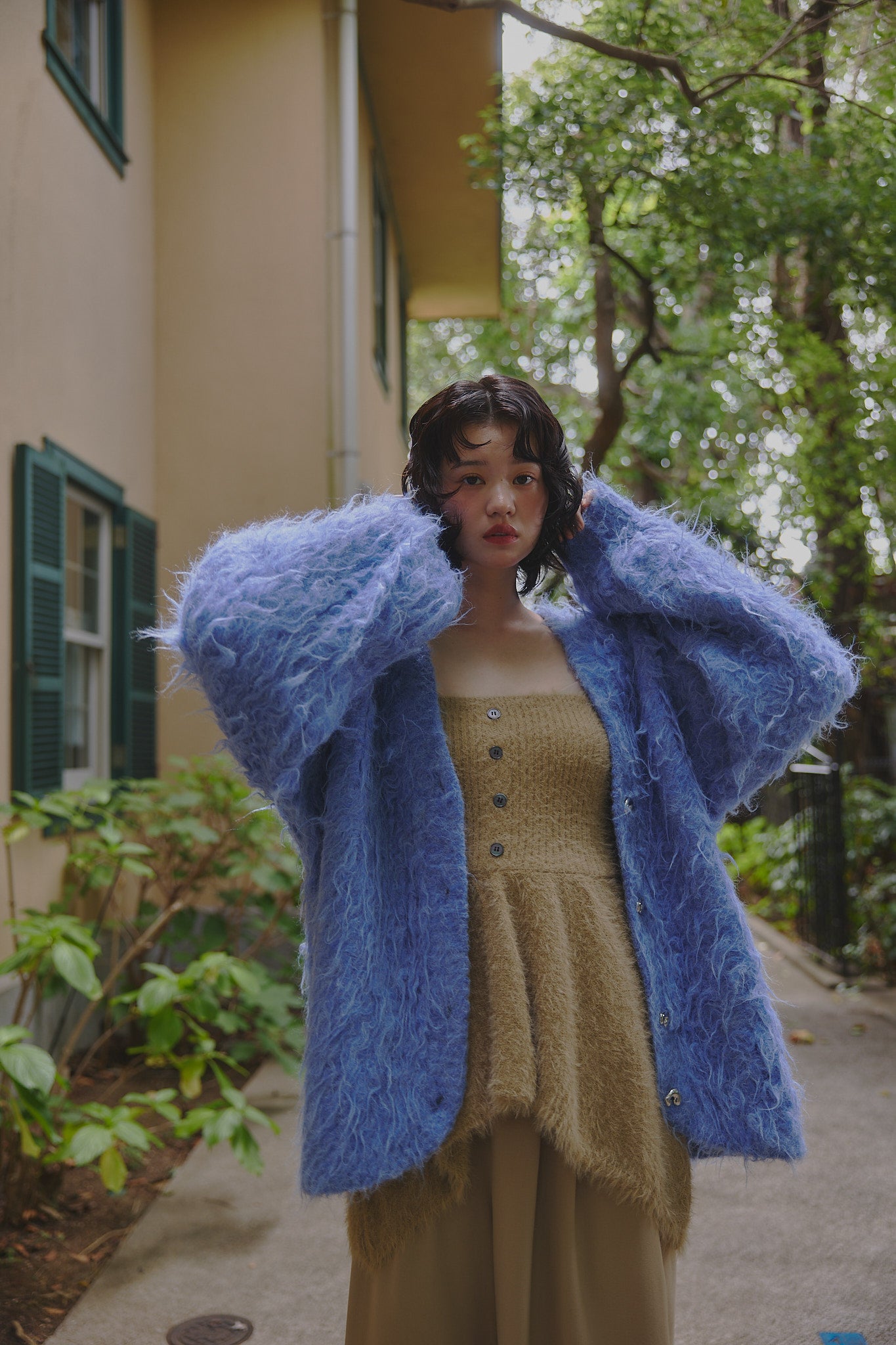 unique button knit cardigan