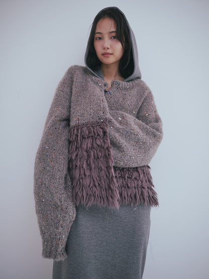 fringe design gritter knit