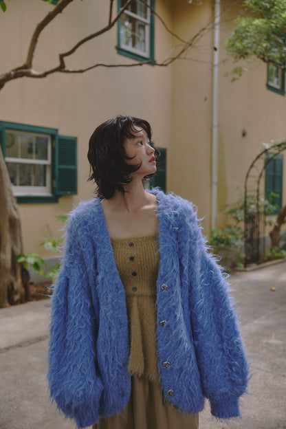 unique button knit cardigan