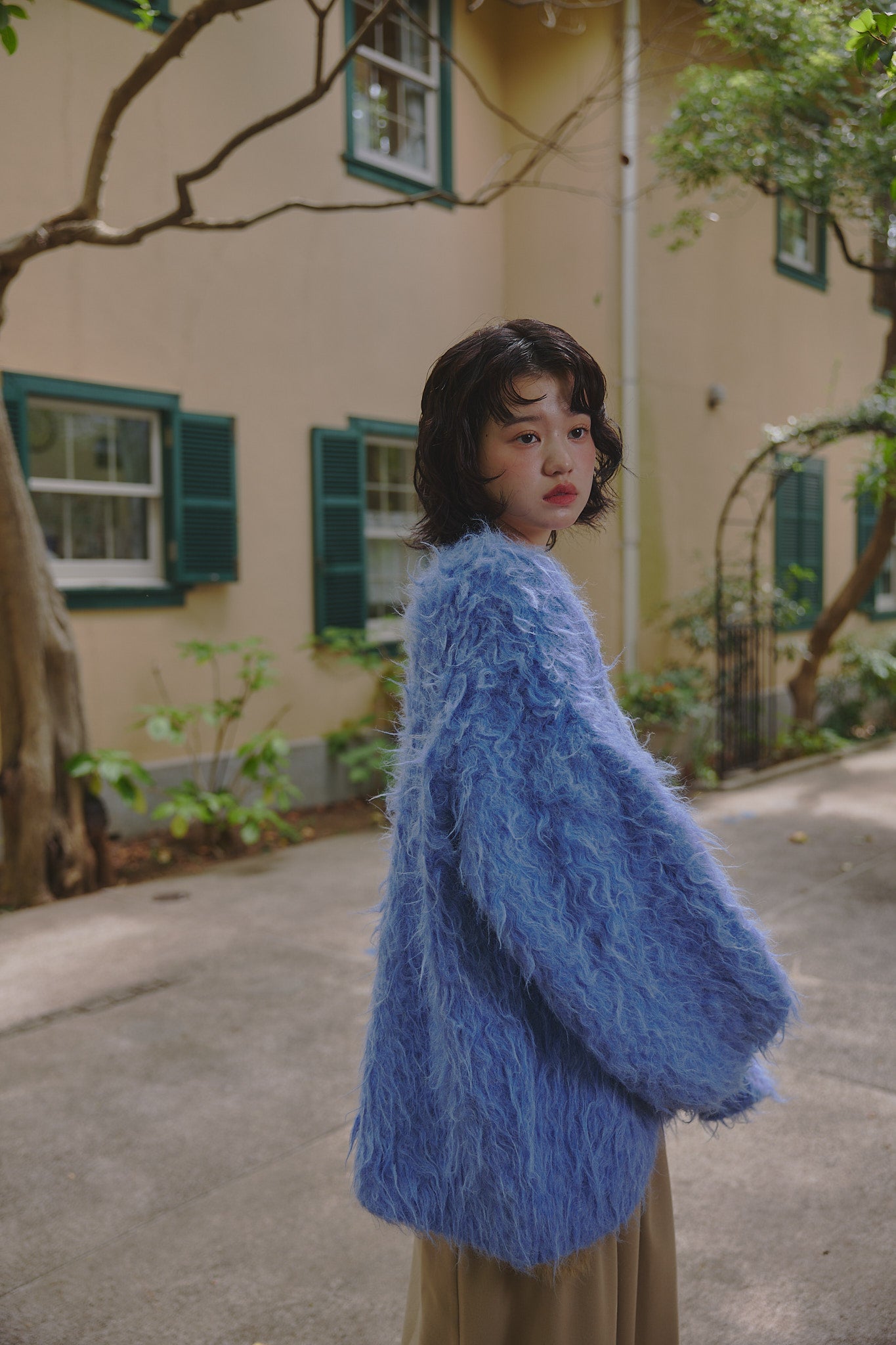 unique button knit cardigan