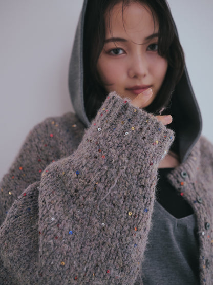 fringe design gritter knit