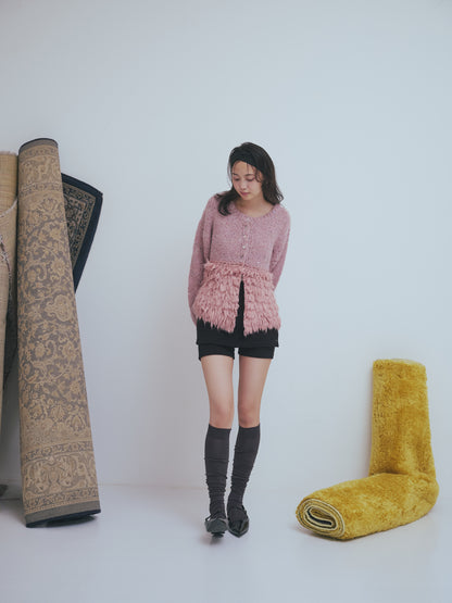 fringe design gritter knit