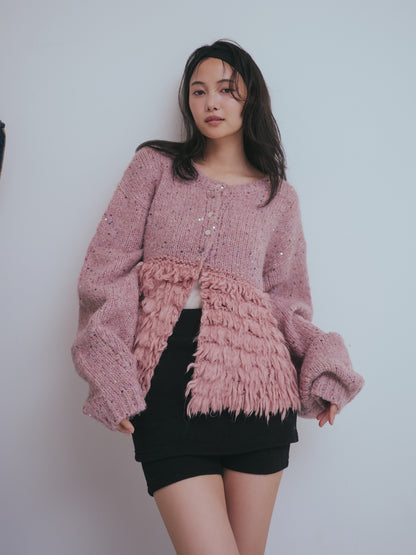 fringe design gritter knit