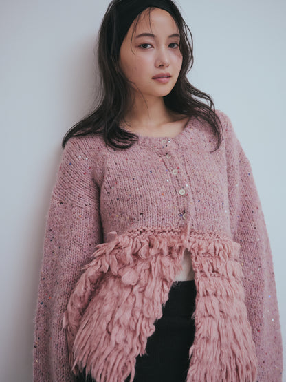 fringe design gritter knit