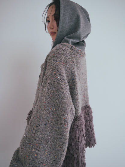 fringe design gritter knit