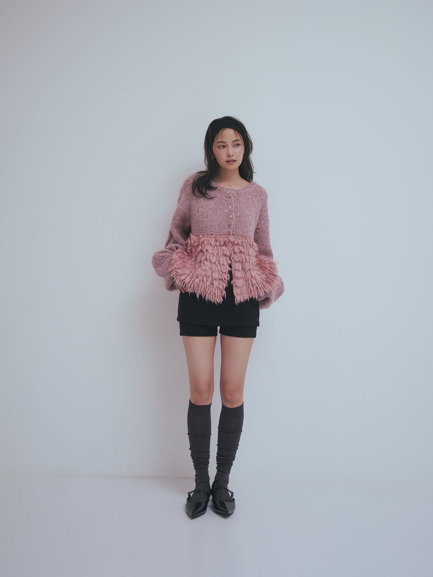 fringe design gritter knit