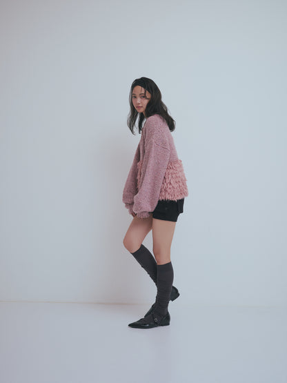 fringe design gritter knit