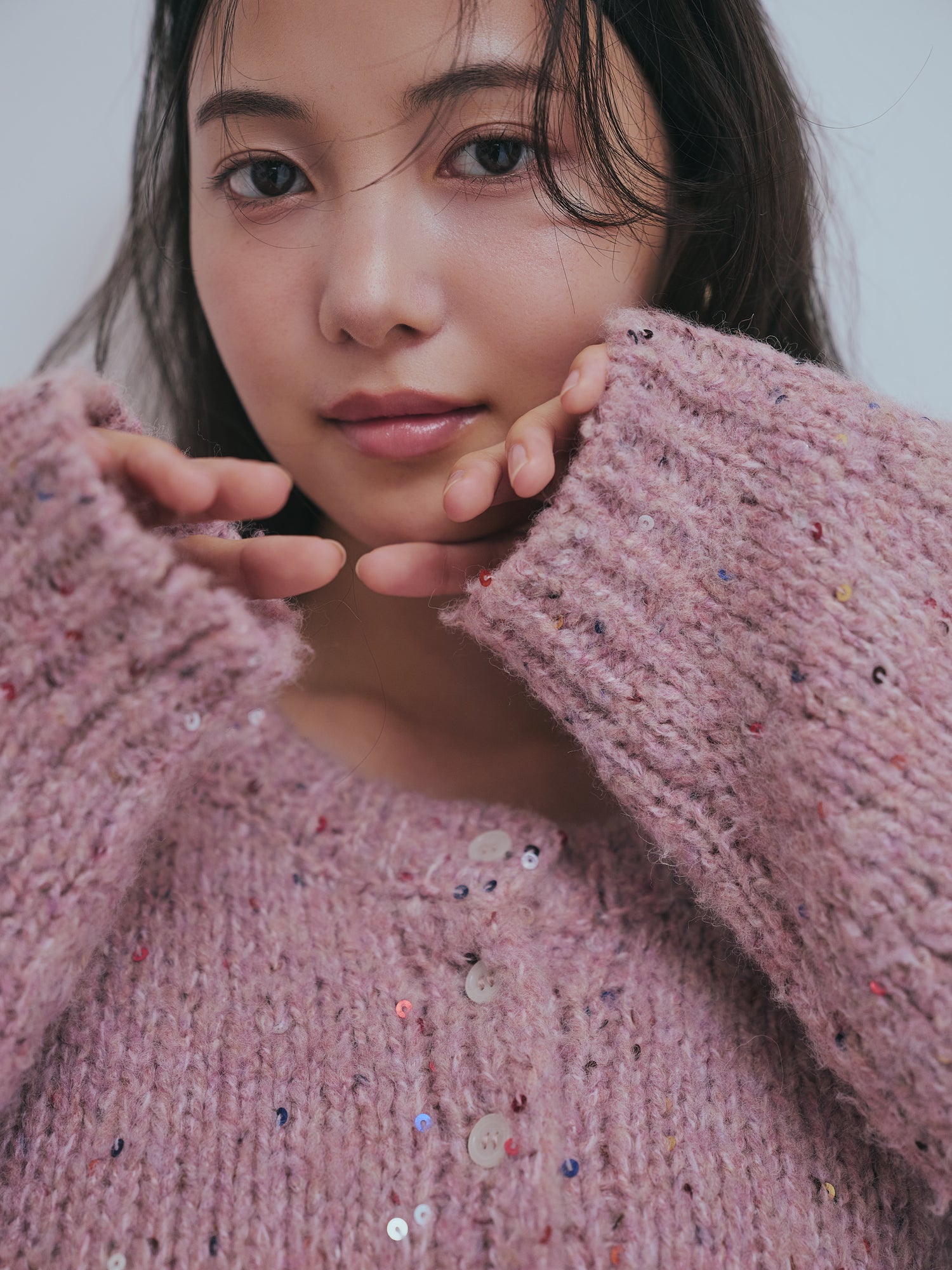 fringe design gritter knit