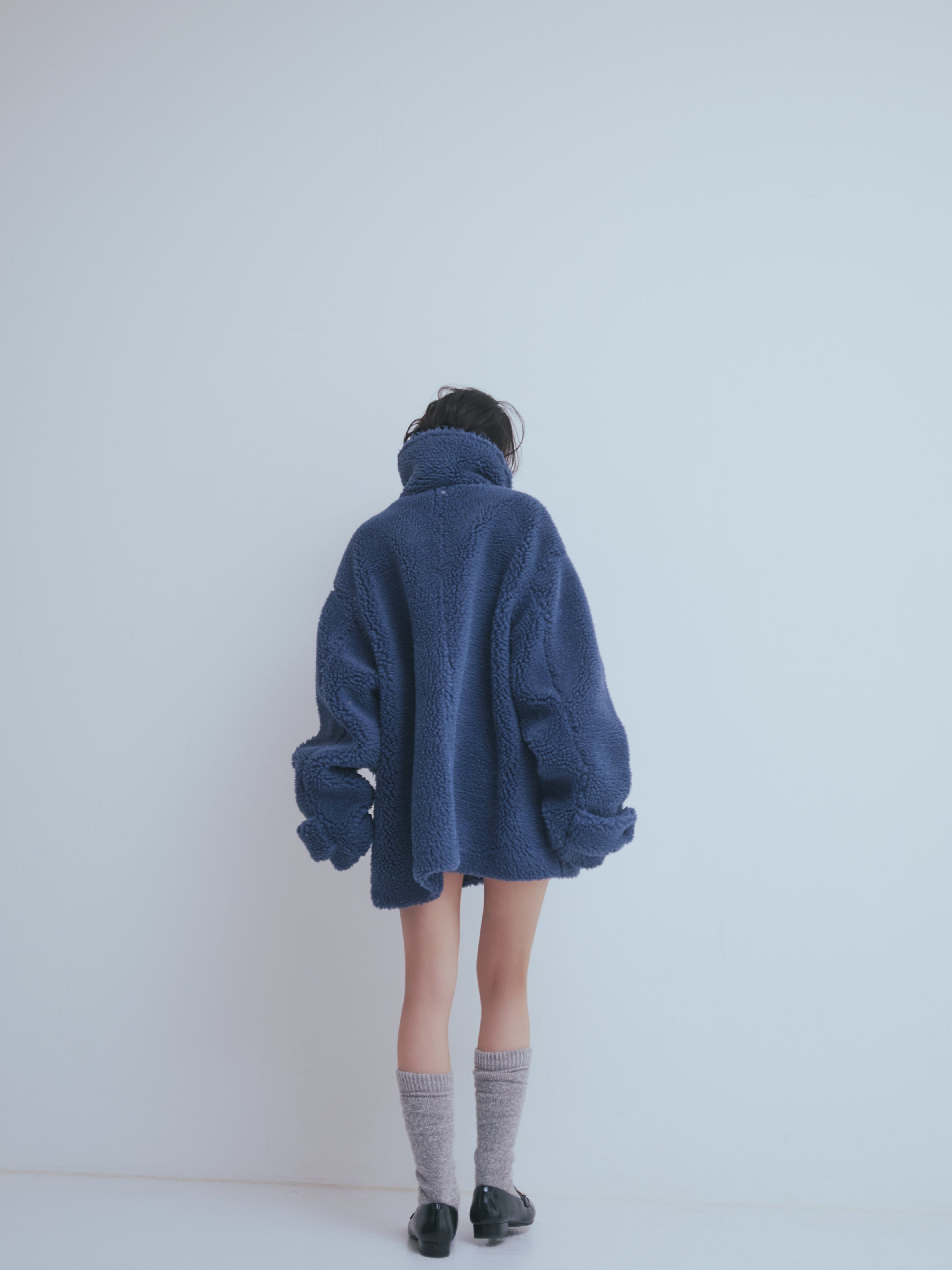stand neck boa coat
