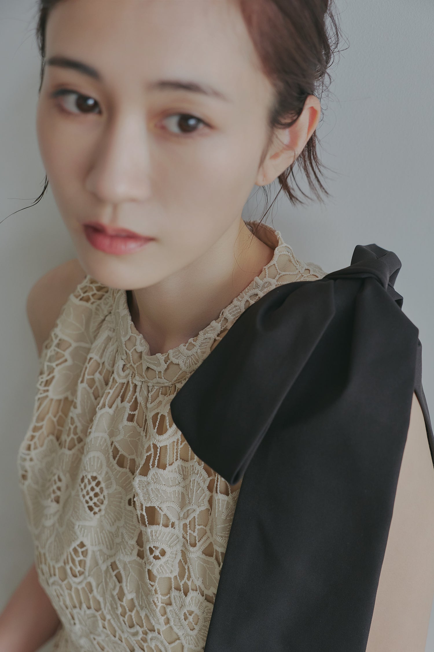 ribbon shoulder lace combinaison
