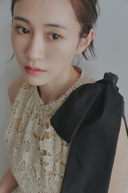 ribbon shoulder lace combinaison