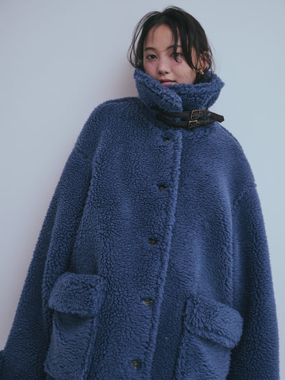stand neck boa coat
