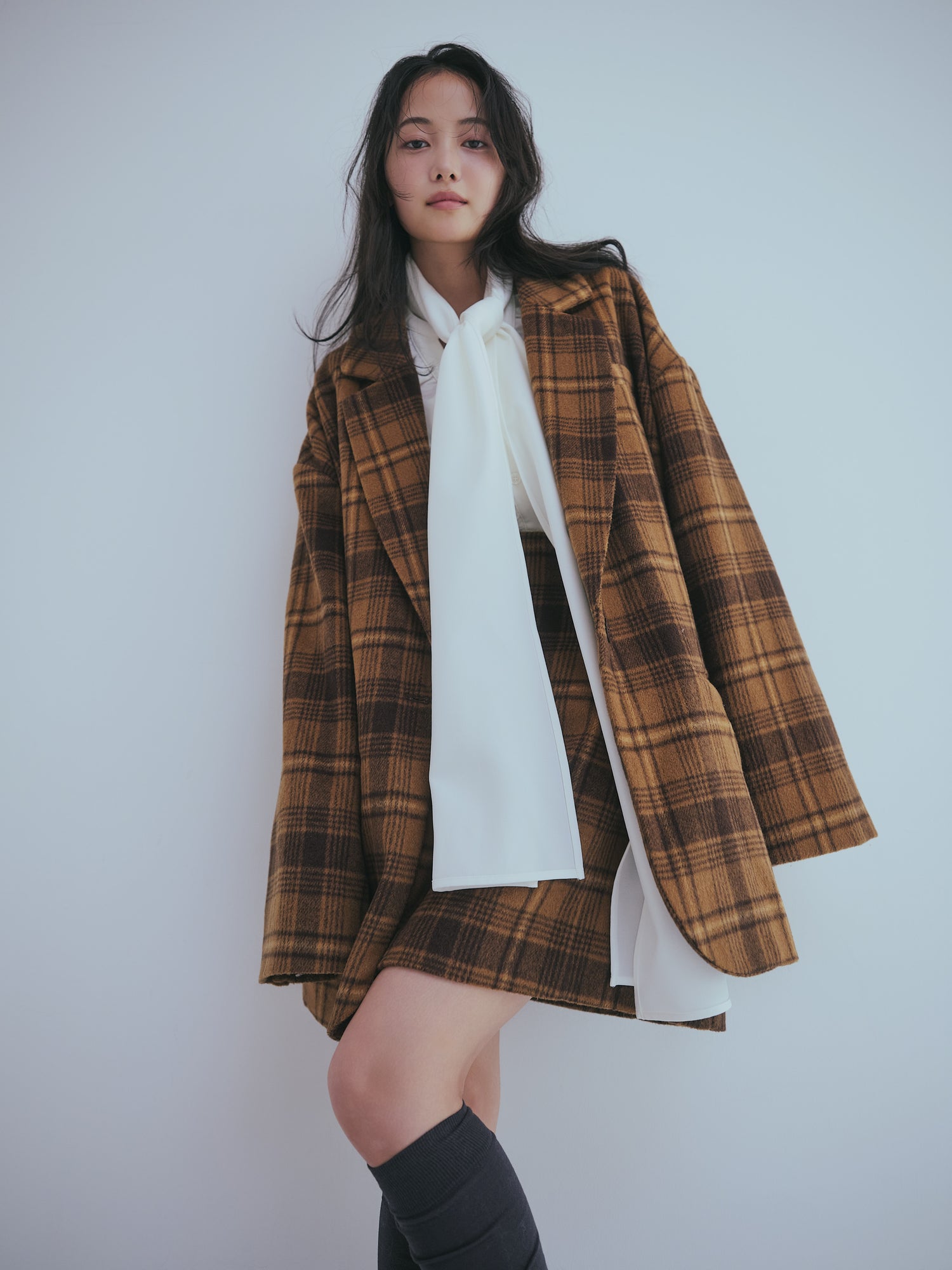 checked mini skirt