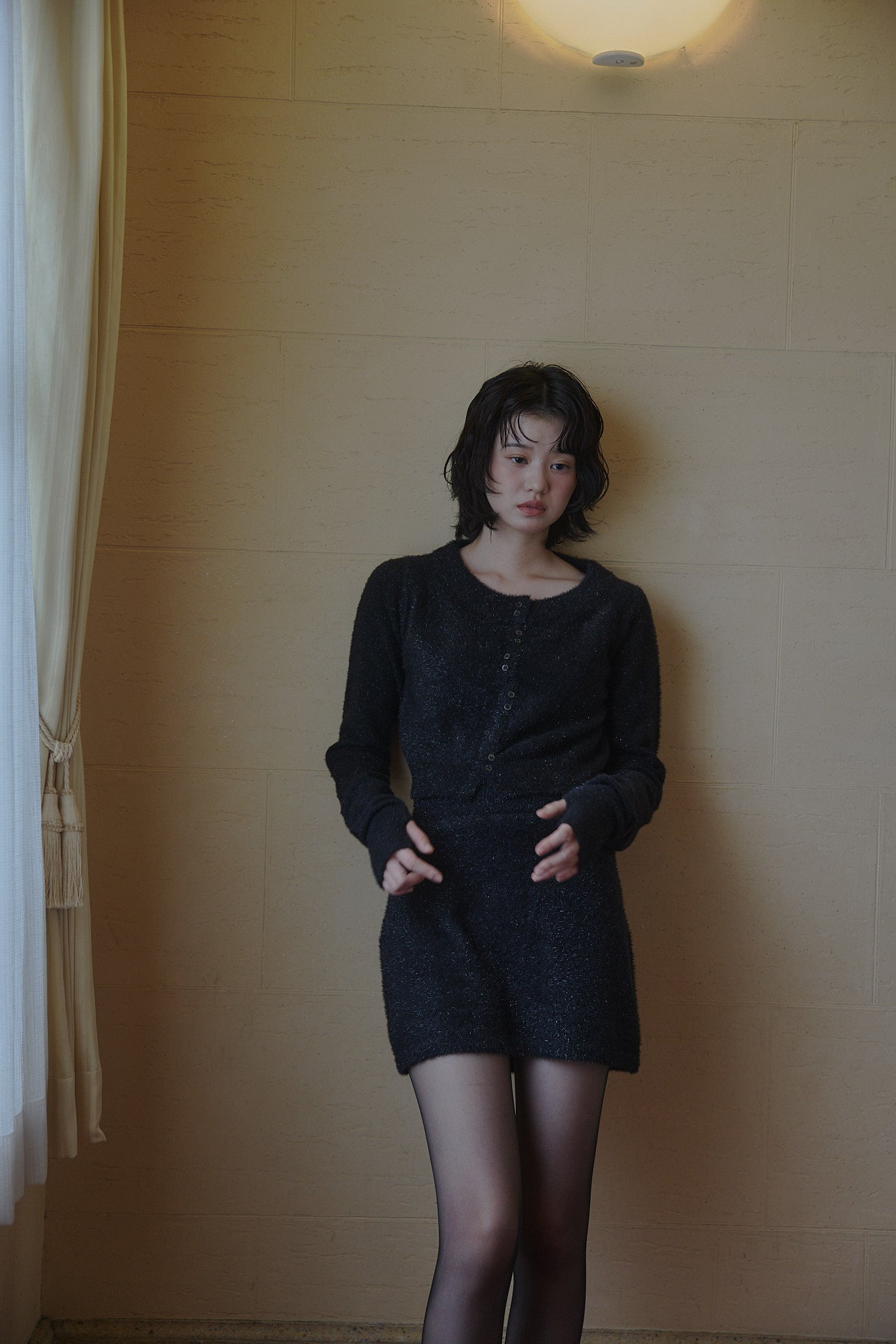 glitter mini skirt