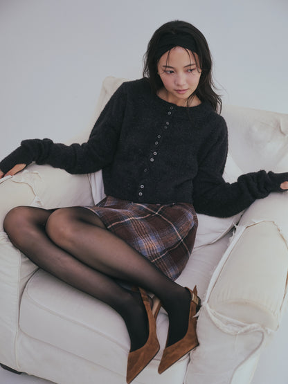 checked mini skirt