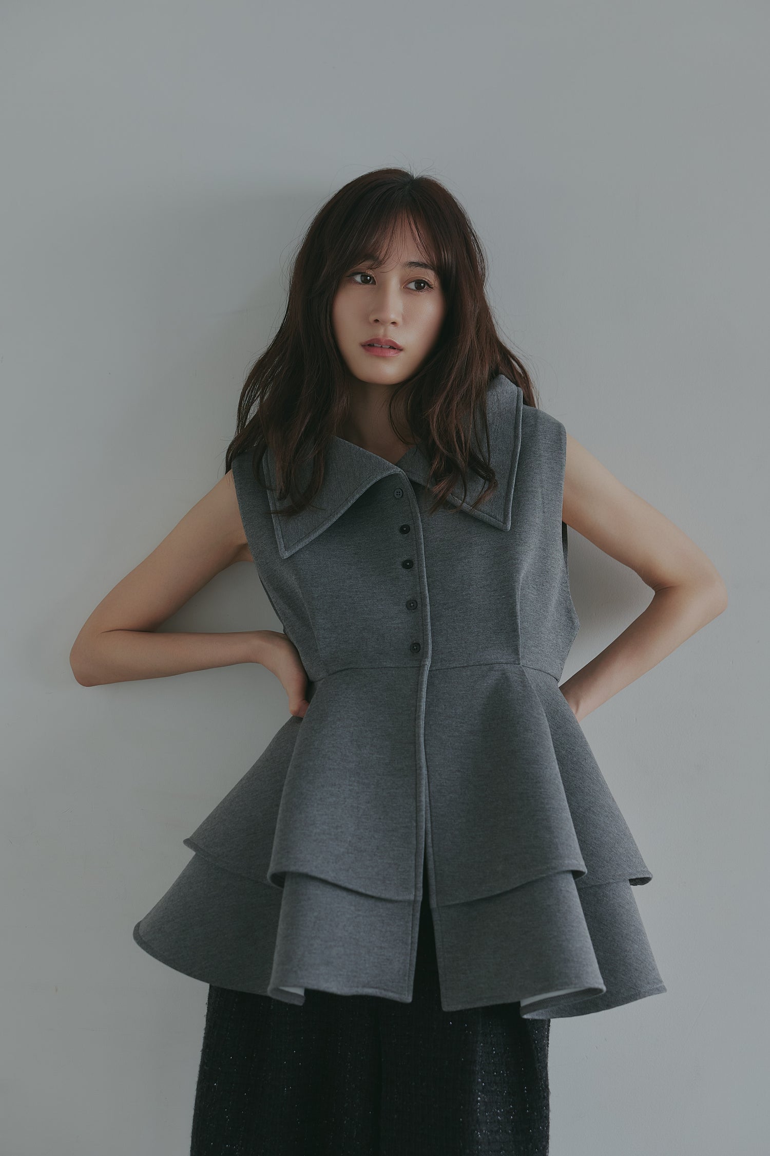 collar design peplum tops