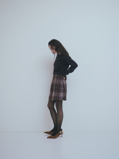 checked mini skirt
